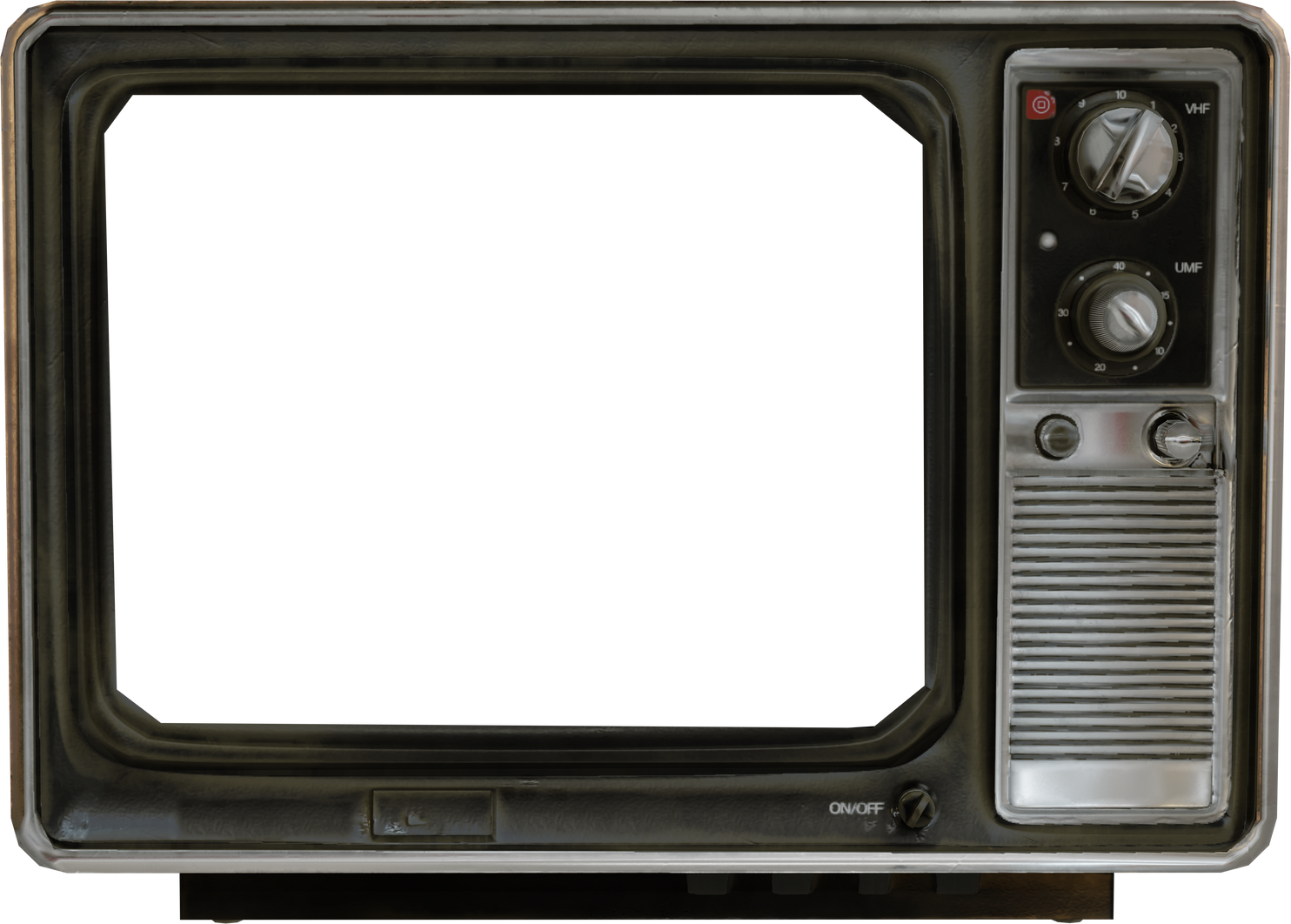 Retro old television isolated on transpatent background